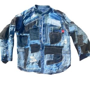 Patchwork Denim Flannel Reworked